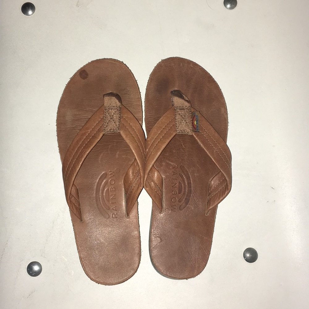 Rainbow flip flops